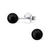 Schwarz - Ohrstecker Perlen aus 925 Silber Damen