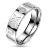62 (19.7) Ring FUCK OFF Silber aus Edelstahl Unisex