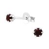 Kirschschwarz - Ohrstecker mit LA CRYSTALE Kristallstein aus 925 Silber Damen