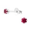 Rubinrot - Ohrstecker mit LA CRYSTALE Kristallstein 925 Silber Damen