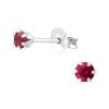 Rubinrot - Ohrstecker mit LA CRYSTALE Kristallstein aus 925 Silber Damen
