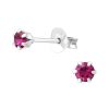 Pink - Ohrstecker mit LA CRYSTALE Kristallstein aus 925 Silber Damen