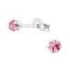 Hellrosa- Ohrstecker mit LA CRYSTALE Kristallstein aus 925 Silber Damen