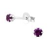 Violett - Ohrstecker mit LA CRYSTALE Kristallstein aus 925 Silber Damen