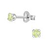 Lindgrün - Ohrstecker mit echtem Kristall LA CRISTALE 3mm aus 925 Silber Damen