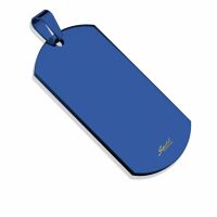 Blau - Anhänger Dog Tag aus Edelstahl Unisex Blau