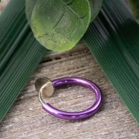 Lila - Fake Piercing Ring mit Springverschluss Silber aus...