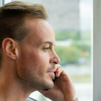 Blau - Fake Piercing Ring Springverschluss Silber Edelstahl   Blau