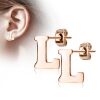 L Ohrstecker Buchstaben Rosegold aus Edelstahl Damen