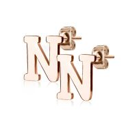 N Ohrstecker Buchstaben Rosegold aus Edelstahl Damen