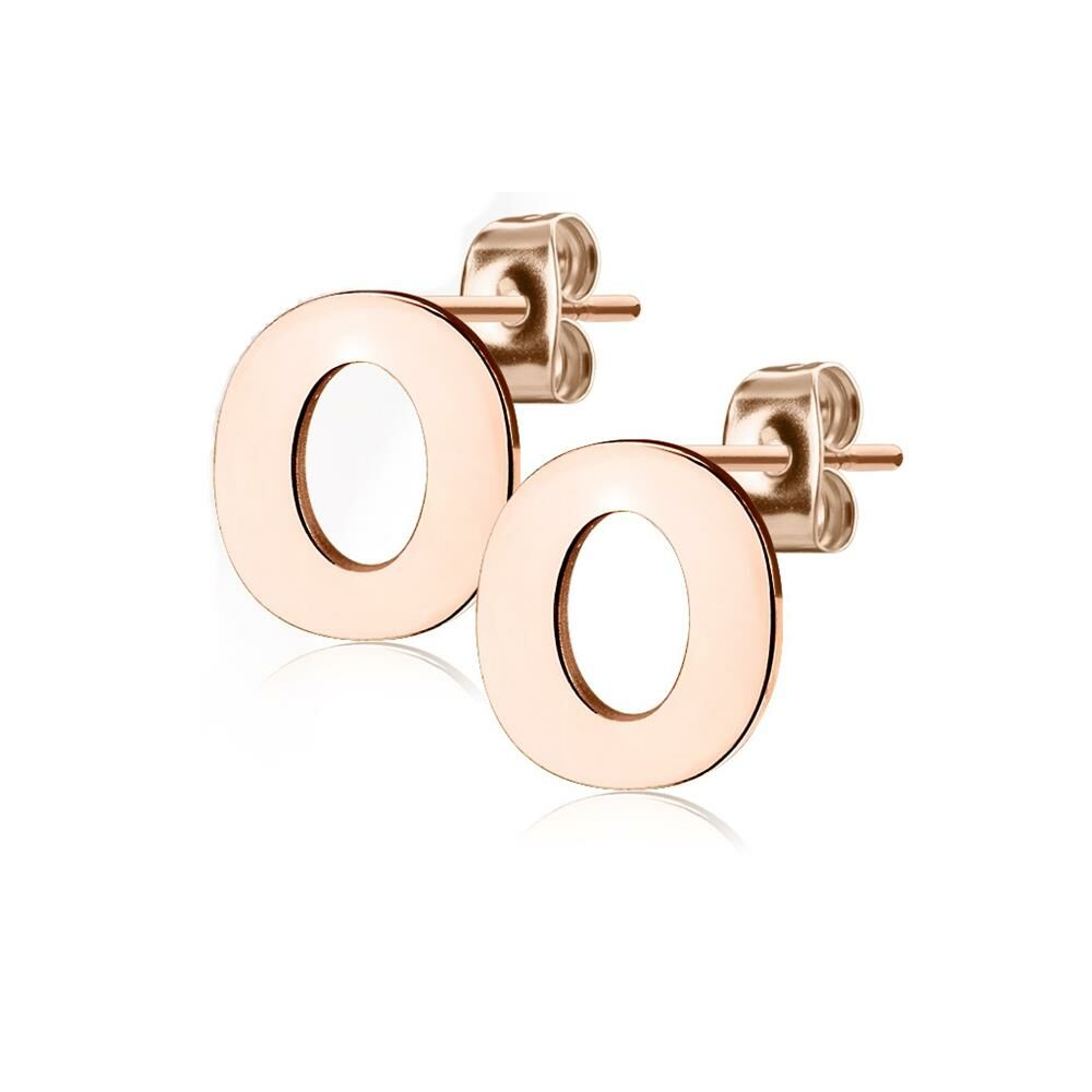 O Ohrstecker Buchstaben Rosegold aus Edelstahl Damen