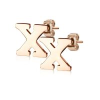 X Ohrstecker Buchstaben Rosegold aus Edelstahl Damen