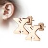 X Ohrstecker Buchstaben Rosegold aus Edelstahl Damen