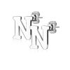 Ohrstecker Buchstaben Silber aus Edelstahl Damen N