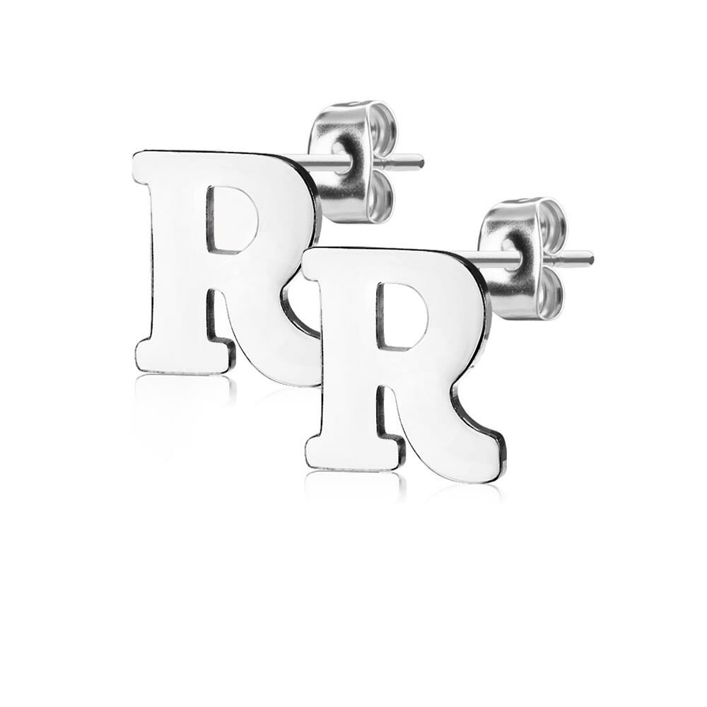 Ohrstecker Buchstaben Silber aus Edelstahl Damen R