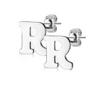 Ohrstecker Buchstaben Silber aus Edelstahl Damen R