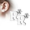 Ohrstecker Buchstaben Silber aus Edelstahl Damen R