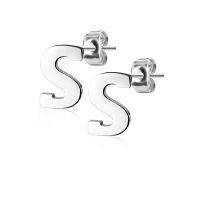Ohrstecker Buchstaben Silber aus Edelstahl Damen S