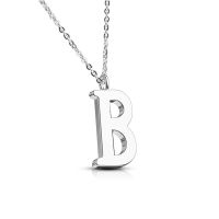 B - Kette Buchstaben Anhänger Silber aus Edelstahl Damen B