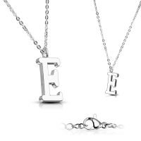 E - Kette Buchstaben Anhänger Silber aus Edelstahl Damen E