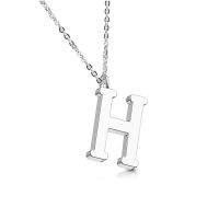 H - Kette Buchstaben Anhänger Silber aus Edelstahl Damen H