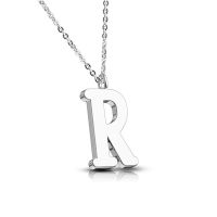 R - Kette Buchstaben Anhänger Silber aus Edelstahl Damen R