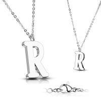 R - Kette Buchstaben Anhänger Silber aus Edelstahl Damen R