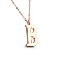 B - Kette Buchstaben Anhänger Rosegold aus Edelstahl Damen B