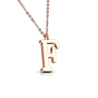 F - Kette Buchstaben Anhänger Rosegold aus Edelstahl Damen F