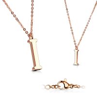 I - Kette Buchstaben Anhänger Rosegold aus Edelstahl Damen I