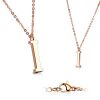 I - Kette Buchstaben Anhänger Rosegold aus Edelstahl Damen I