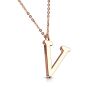 V - Kette Buchstaben Anhänger Rosegold aus Edelstahl Damen V