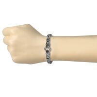 Armband Anker mit Kristallen schwarz Unisex