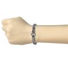 Armband doppelte Weizenkette mit Schlangenköpfen Silber Edelahl Unisex