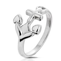 Ring Anker silber aus Edelstahl Unisex