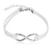 weißes Armband Infinity aus Kunstleder Unisex