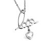 silberne Kette Liebe mit Herz-Anhänger aus Edelstahl Damen