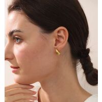 silberne Ohrstecker Wassertropfen 18mm aus Edelstahl Damen