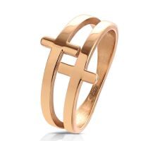 60 (19.1) Ring Kreuze Rosegold aus Edelstahl Damen