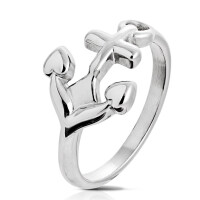 49 (15.6) Ring Anker silber aus Edelstahl Unisex