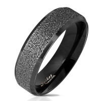 52 (16.6) schwarz Ring sand-gestrahlt abgerundete aus Edelstahl Unisex