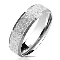 57 (18.1) silber Ring sand-gestrahlt abgerundete aus Edelstahl Unisex