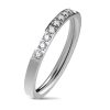 49 (15.6) silber Ring schmal 8 Kristalle aus Edelstahl Damen