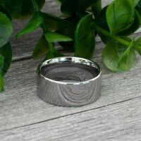 57 (18.1) Ring breit silber aus Edelstahl Herren