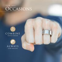 57 (18.1) Ring breit silber aus Edelstahl Herren