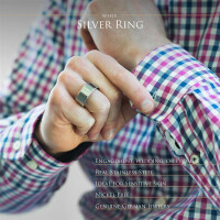 62 (19.7) Ring breit silber aus Edelstahl Herren