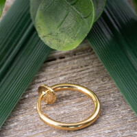 Gold - Fake Piercing Ring mit Springverschluss Silber Edelstahl Unisex