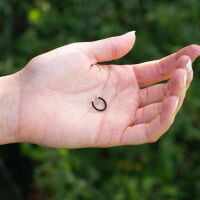 Schwarz - Fake Piercing Ring Springverschluss Silber Edelstahl Unisex