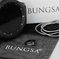 Schwarz - Fake Piercing Ring Springverschluss Silber Edelstahl Unisex