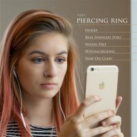 Silber - Fake Piercing Ring Springverschluss Silber Edelstahl Unisex